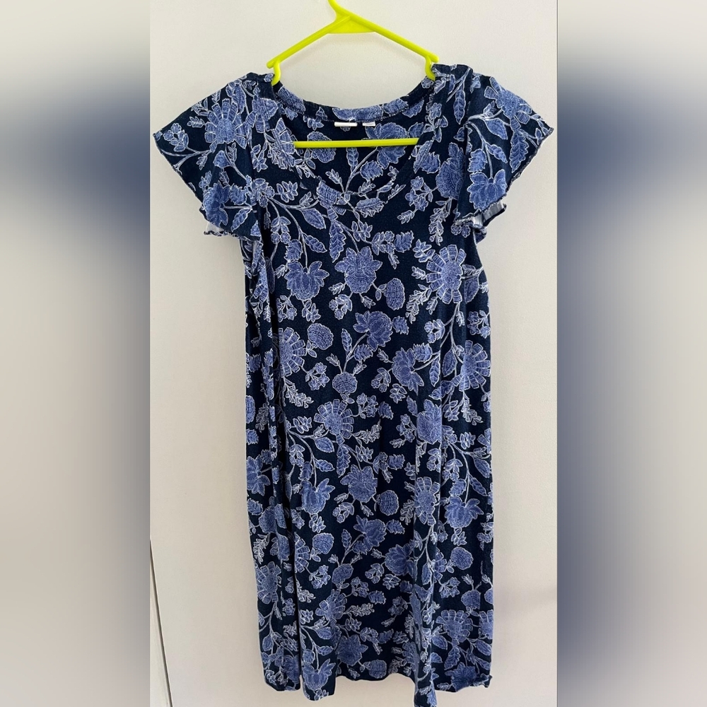 Gap Blue Flutter Sleeve Swing Dress XS